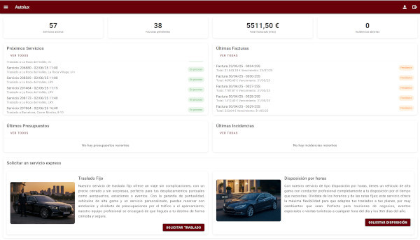 Portal de clients Autolux per a gestió de facturació