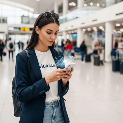 Aplicación móvil Autolux en un smartphone