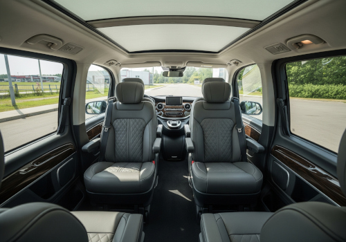 Spacious interior and comfortable seats of the Autolux Top Van