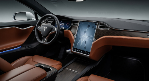 Technological and elegant interior of the Tesla Model S
